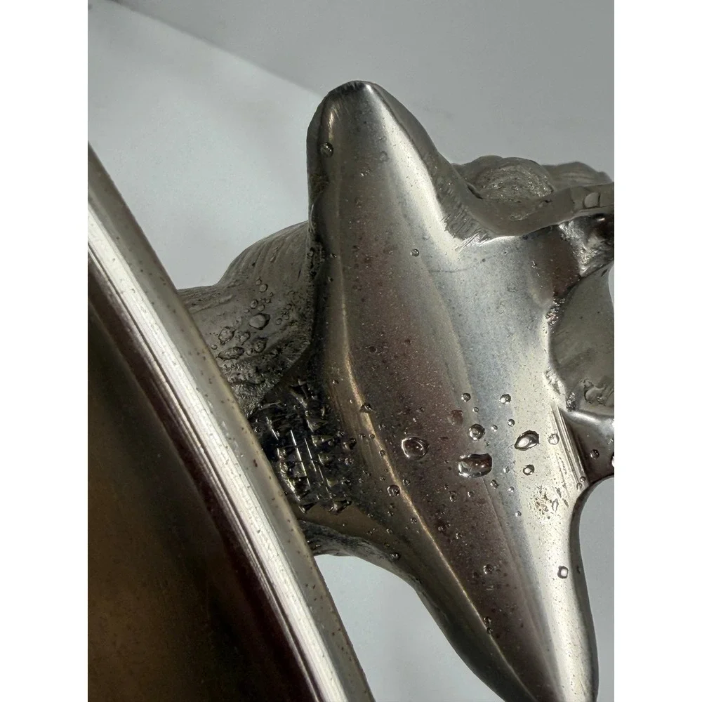 Silver Stag Head Punch Bowl Antler Handle Reindeer Ice Bucket Lodge Decor 10in‎